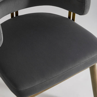 Respaldo de silla de comedor envuelto elíptico de esponja de acero inoxidable de madera de fresno de franela escandinava contemporánea para comedor 