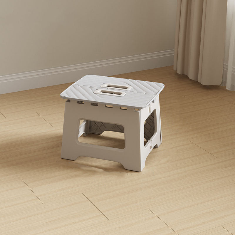 Contemporary Nordic Kids Foldable Portable Polypropylene Rectangular Diamond Check Pattern Low Stool Backless For Living Room