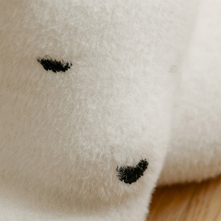 Canapé paresseux en velours avec dossier en bois et coton pour enfants créatifs contemporains, ours polaire, pour chambre à coucher 