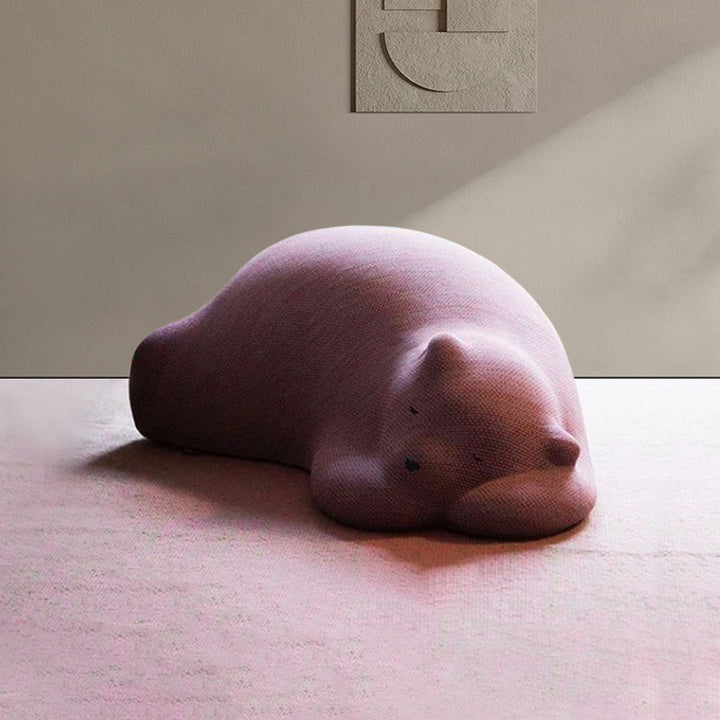 Canapé paresseux en velours avec dossier en bois et coton pour enfants créatifs contemporains, ours polaire, pour chambre à coucher 