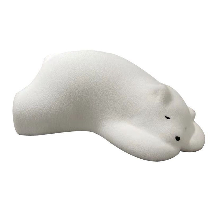 Canapé paresseux en velours avec dossier en bois et coton pour enfants créatifs contemporains, ours polaire, pour chambre à coucher 
