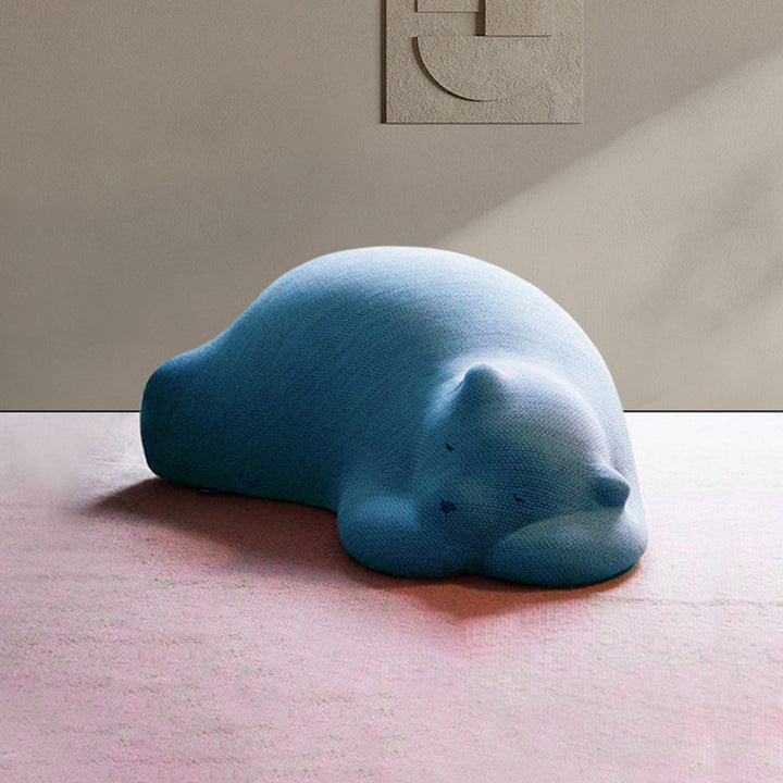 Canapé paresseux en velours avec dossier en bois et coton pour enfants créatifs contemporains, ours polaire, pour chambre à coucher 