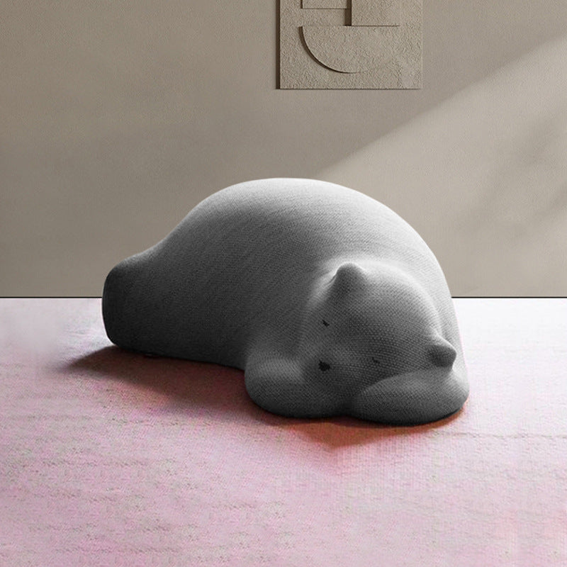 Canapé paresseux en velours avec dossier en bois et coton pour enfants créatifs contemporains, ours polaire, pour chambre à coucher 
