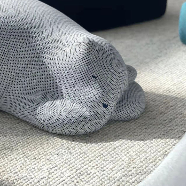 Canapé paresseux en velours avec dossier en bois et coton pour enfants créatifs contemporains, ours polaire, pour chambre à coucher 