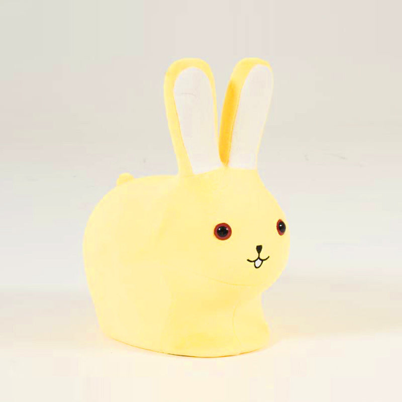 Taburete bajo sin respaldo para niños creativos contemporáneos de madera, terciopelo y algodón con forma de conejo para la entrada 