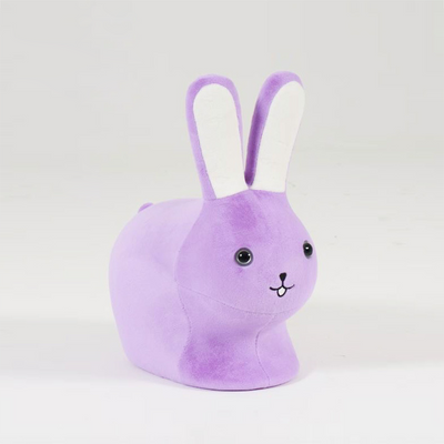 Contemporary Creative Kids Wood Velvet Cotton Rabbit Low Stool Backless For Entryway