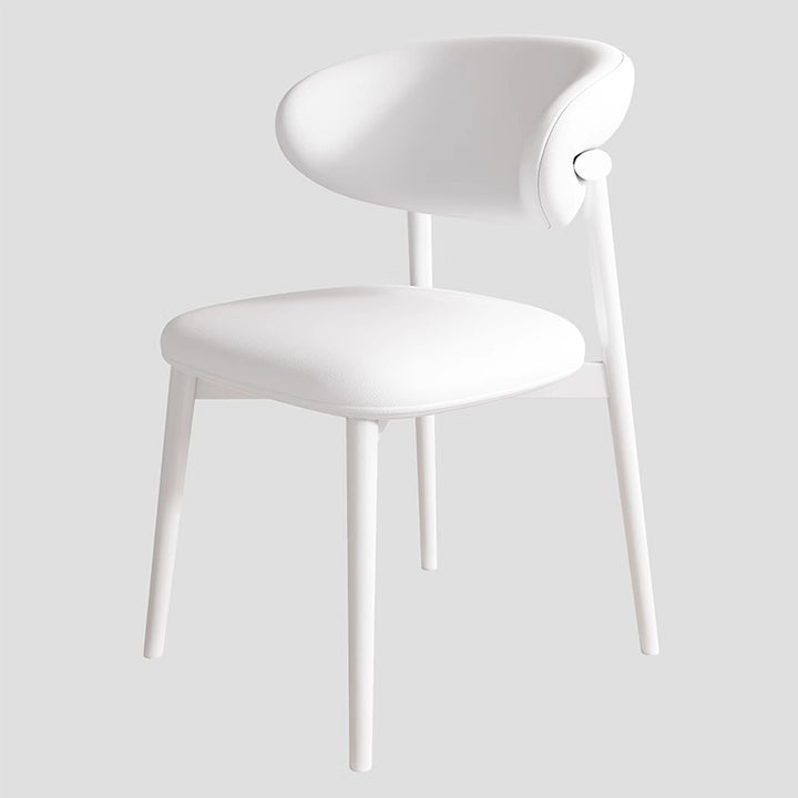 Contemporary Scandinavian Iron PU Leather Sponge Square Dining Chair Backrest Armless For Dining Room