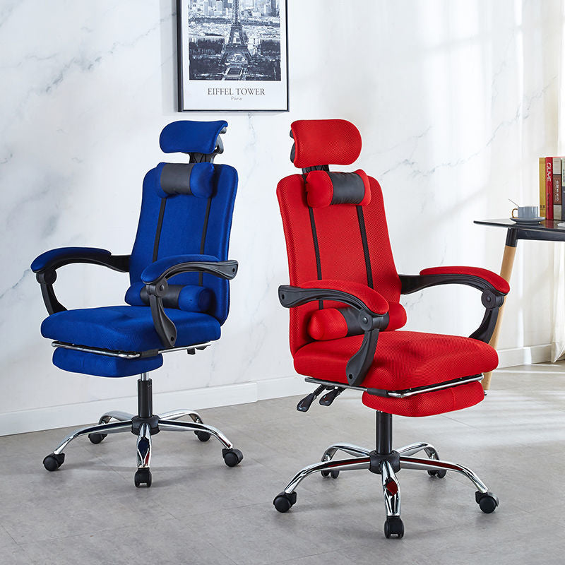Moderner Einfachheit Mesh Stahl Schwamm Quadrat Schreibtischstuhl Armlehne Fußstütze Verstellbar Für Home Office 