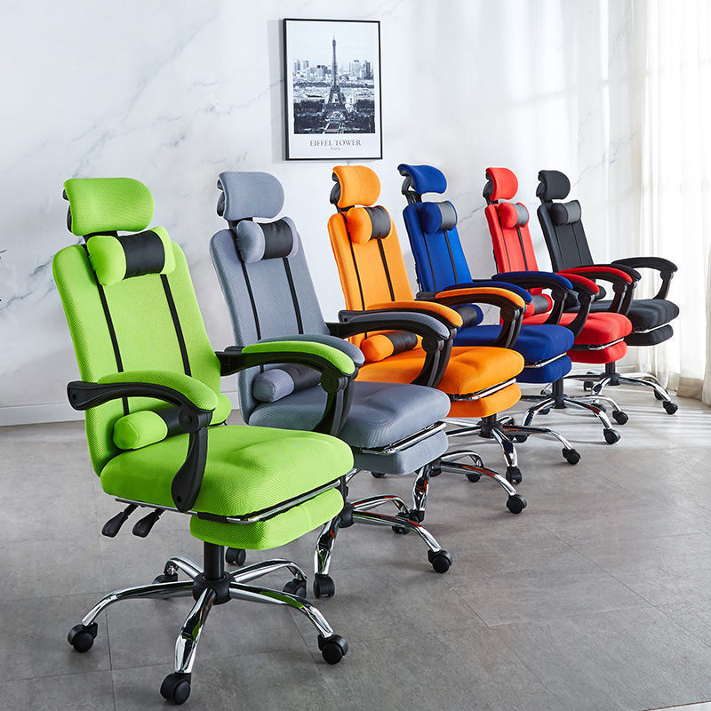 Moderner Einfachheit Mesh Stahl Schwamm Quadrat Schreibtischstuhl Armlehne Fußstütze Verstellbar Für Home Office 