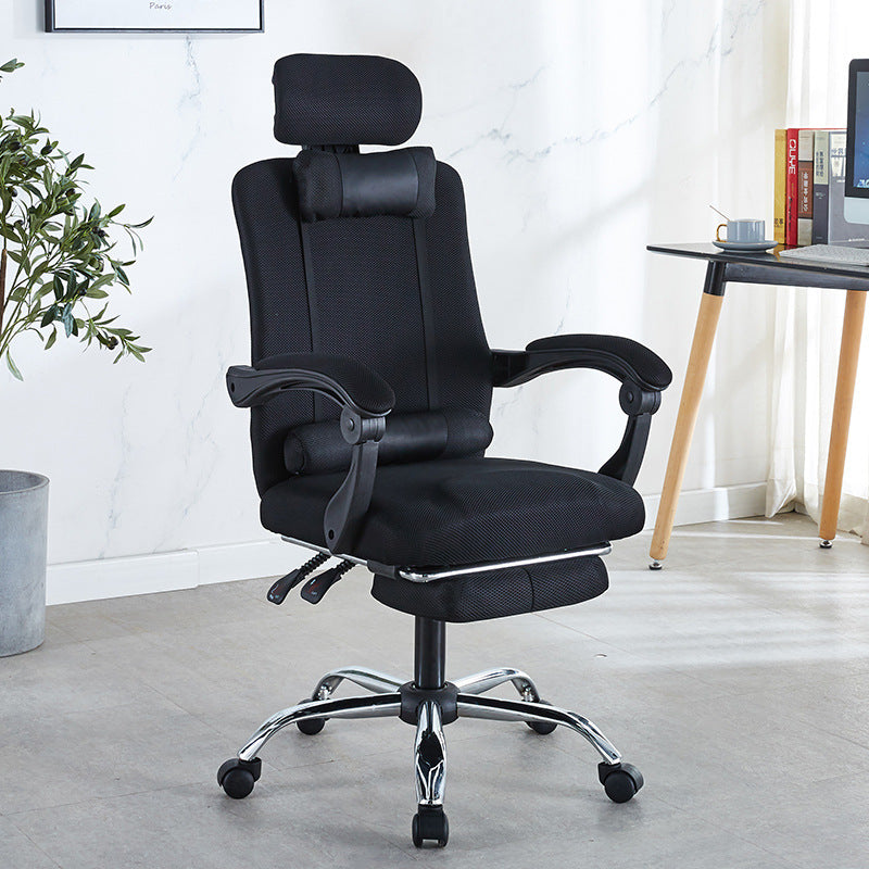 Moderner Einfachheit Mesh Stahl Schwamm Quadrat Schreibtischstuhl Armlehne Fußstütze Verstellbar Für Home Office 