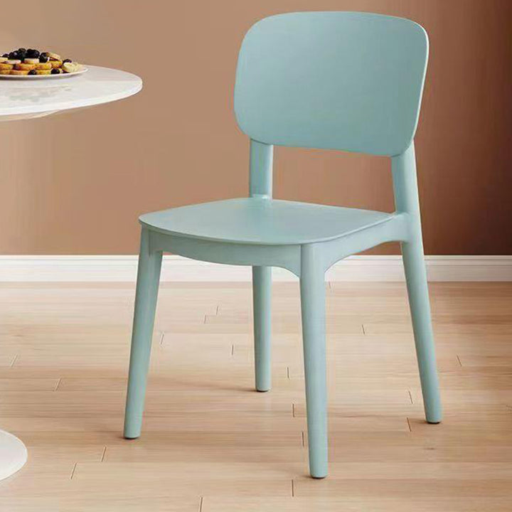 Silla de comedor contemporánea escandinava PP cuadrada con respaldo apilable para comedor 