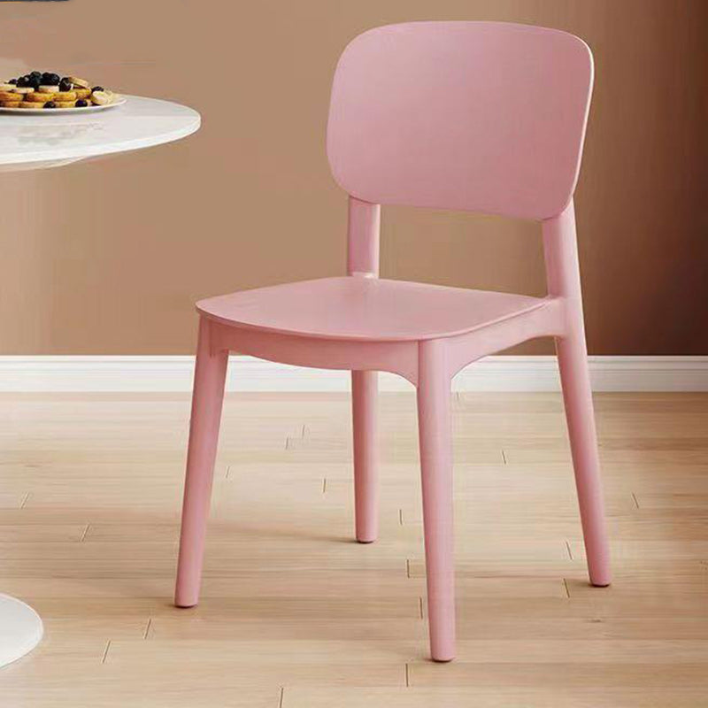 Silla de comedor contemporánea escandinava PP cuadrada con respaldo apilable para comedor 