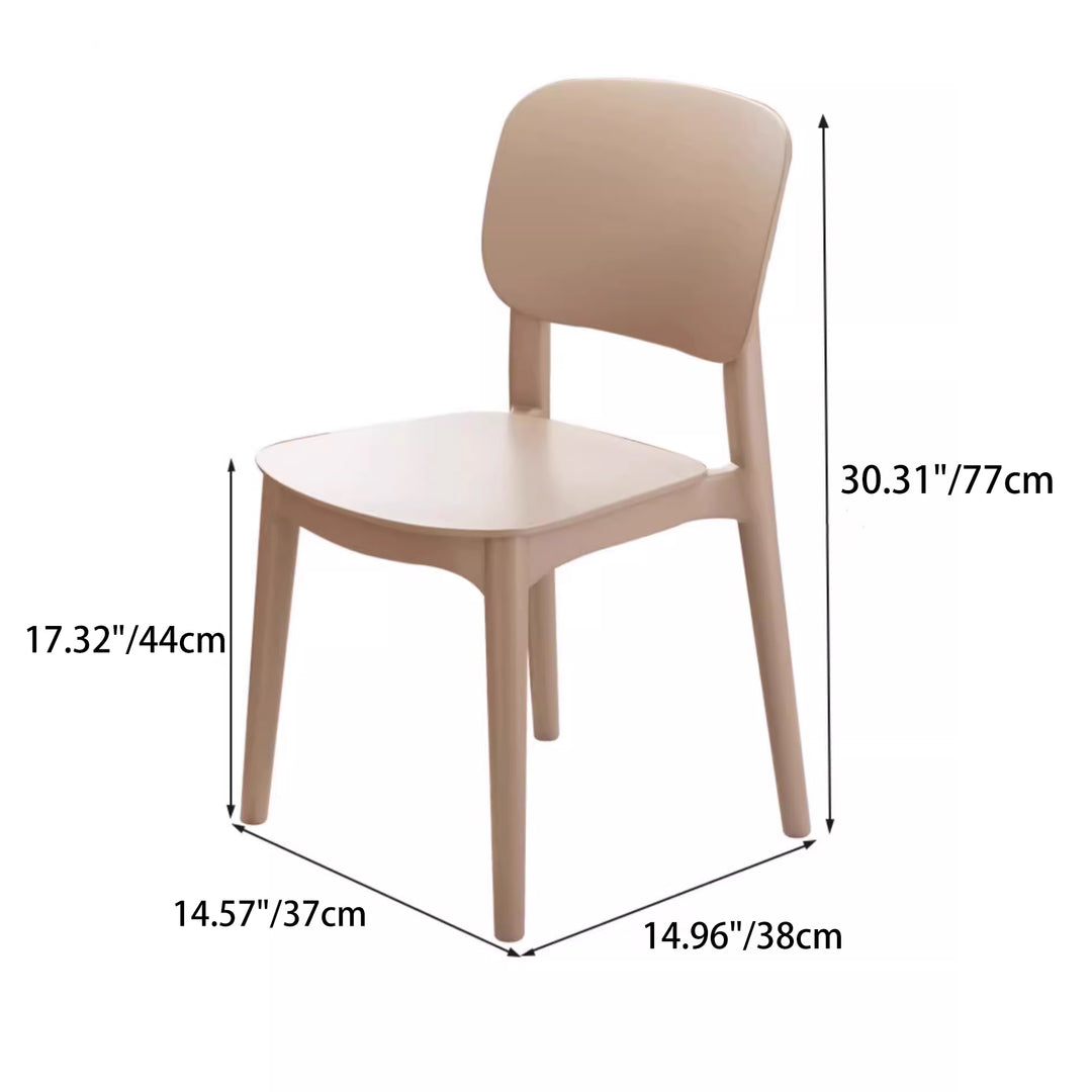 Silla de comedor contemporánea escandinava PP cuadrada con respaldo apilable para comedor 