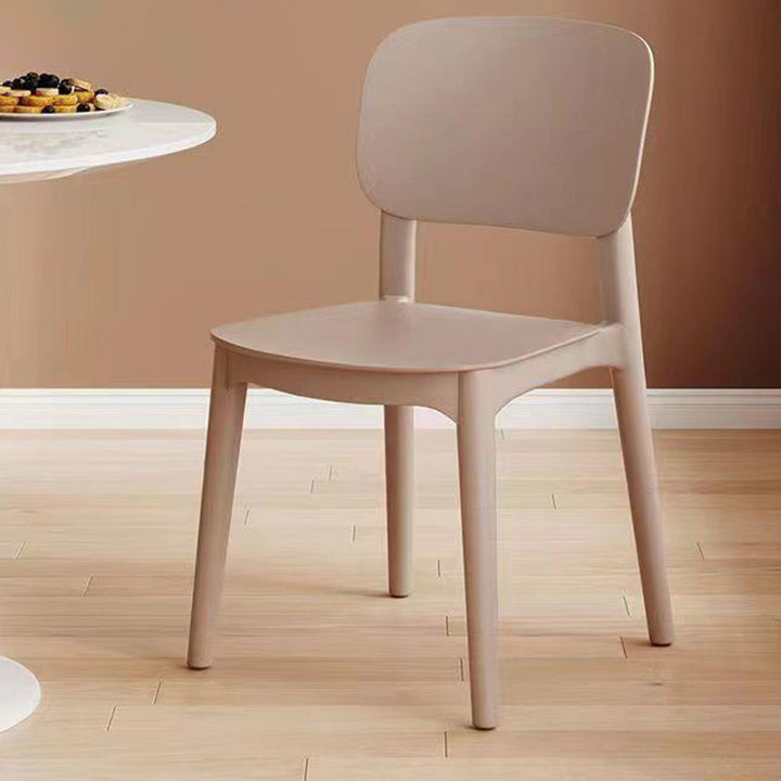 Silla de comedor contemporánea escandinava PP cuadrada con respaldo apilable para comedor 