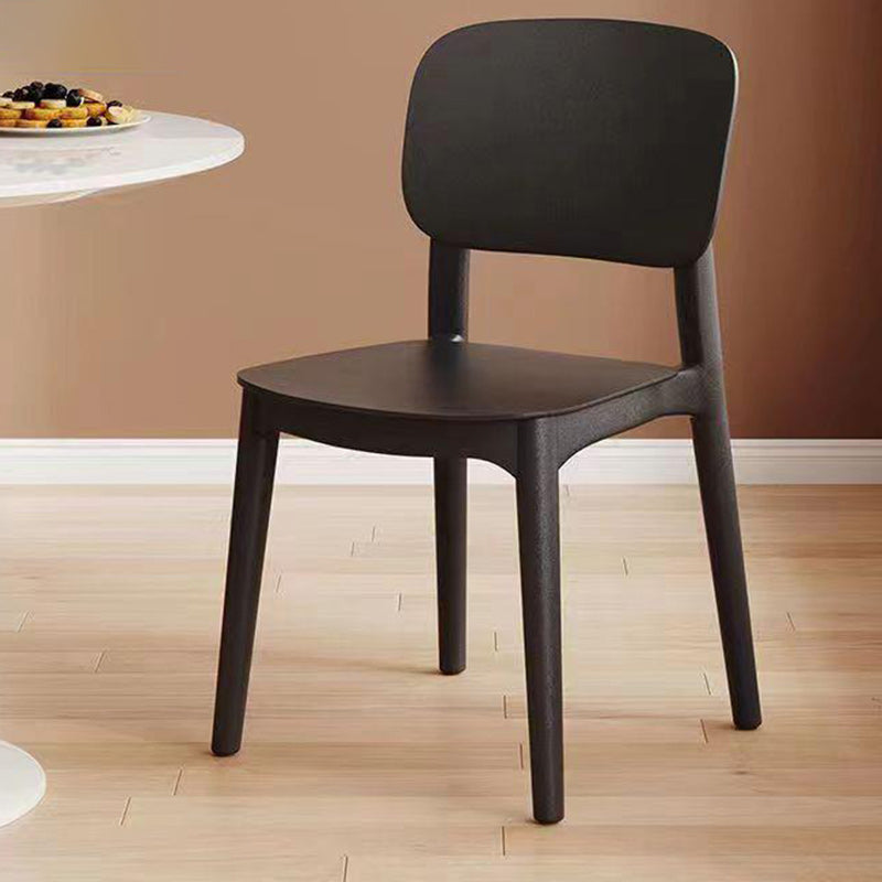 Silla de comedor contemporánea escandinava PP cuadrada con respaldo apilable para comedor 