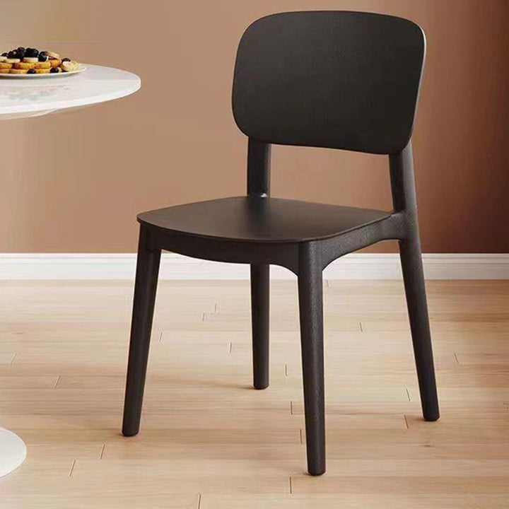 Silla de comedor contemporánea escandinava PP cuadrada con respaldo apilable para comedor 