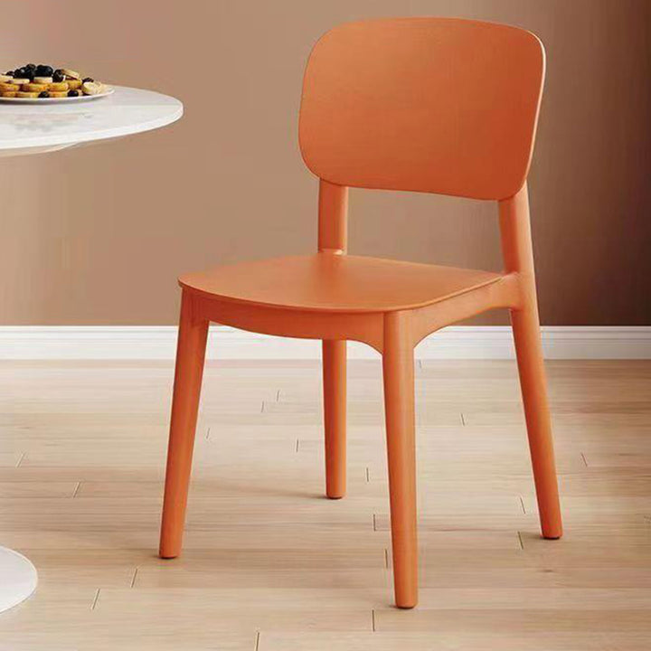 Silla de comedor contemporánea escandinava PP cuadrada con respaldo apilable para comedor 