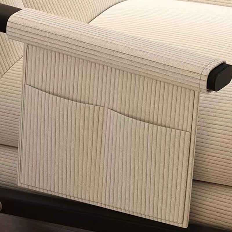 Contemporain Nordique Velours Côtelé Similicuir Métal Coton Éponge Chaise Berçante Carrée Dossier Réglable Pour Salon 