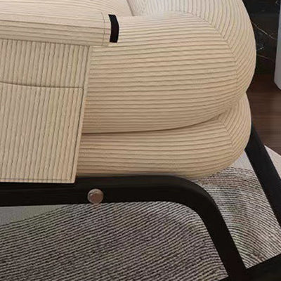 Contemporary Nordic Corduroy Faux Leather Metal Cotton Sponge Square Rocking Chair Backrest Adjustable For Living Room