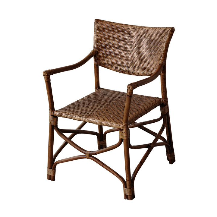 Respaldo de silla de comedor con reposabrazos de vid de ágata vintage tradicional cuadrada para comedor 