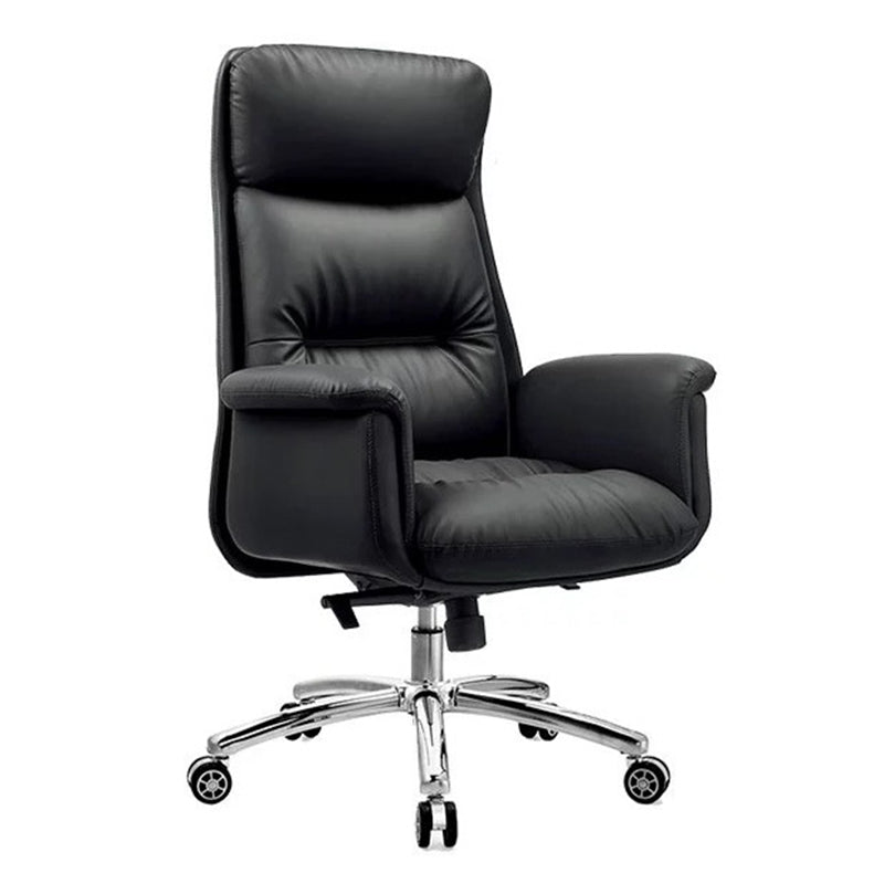 Moderno Minimalista Cuero Sintético Aleación de Aluminio Algodón Silla de Escritorio Rectangular con Reposabrazos y Reposacabezas Reclinable Para Oficina en Casa 