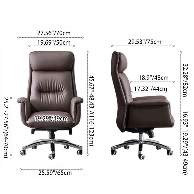 Moderner minimalistischer Leder-Aluminiumlegierung-Baumwolle rechteckiger Schreibtischstuhl mit Armlehne und Kopfstütze, verstellbar für Zuhause und Büro 