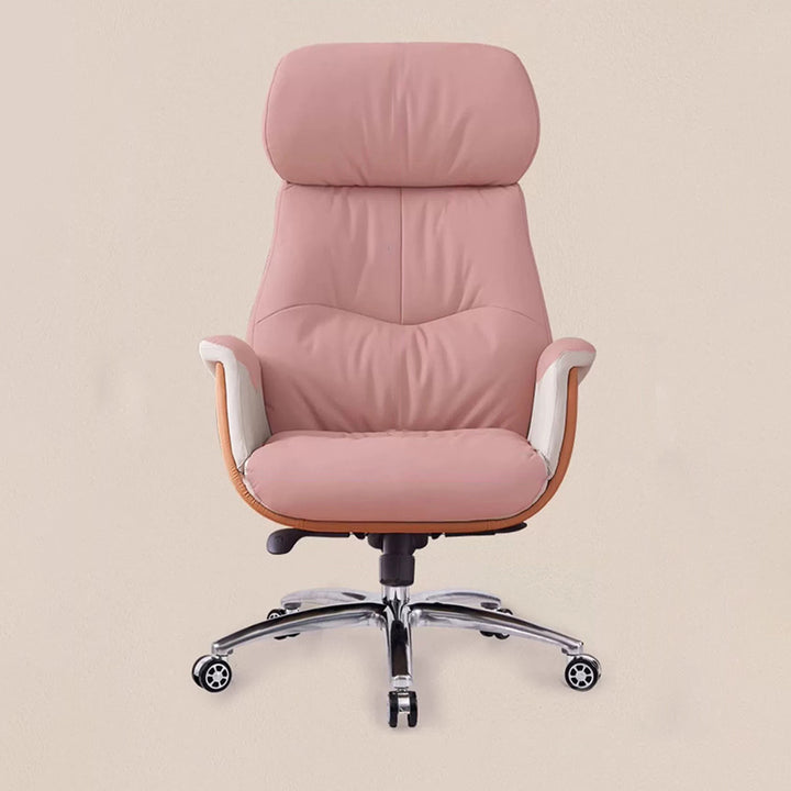 Chaise de bureau rectangulaire en cuir microfibre simplicité moderne avec dossier et accoudoirs en cuir de vachette, coton et acier, pour la maison et le bureau 