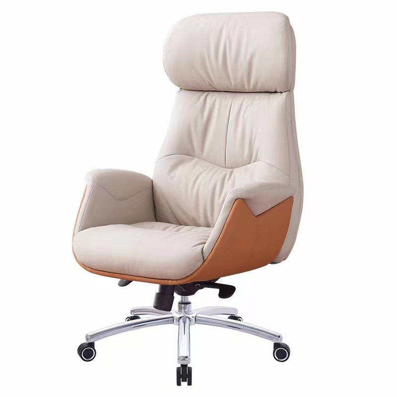 Moderne Einfachheit Mikrofaser Leder Rindsleder Baumwolle Stahl Rechteckiger Hebbarer Schreibtischstuhl Rückenlehne Armlehne Für Home Office 