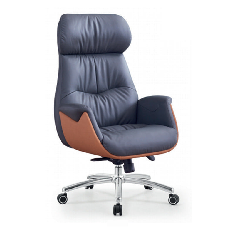Moderne Einfachheit Mikrofaser Leder Rindsleder Baumwolle Stahl Rechteckiger Hebbarer Schreibtischstuhl Rückenlehne Armlehne Für Home Office 