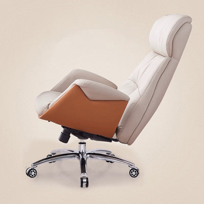 Moderne Einfachheit Mikrofaser Leder Rindsleder Baumwolle Stahl Rechteckiger Hebbarer Schreibtischstuhl Rückenlehne Armlehne Für Home Office 