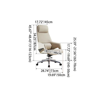 Moderne Einfachheit Silikon Leder Aluminiumlegierung Schwamm Rechteckiger Schreibtischstuhl Armlehne Kopfstütze Liegefunktion für Home Office 