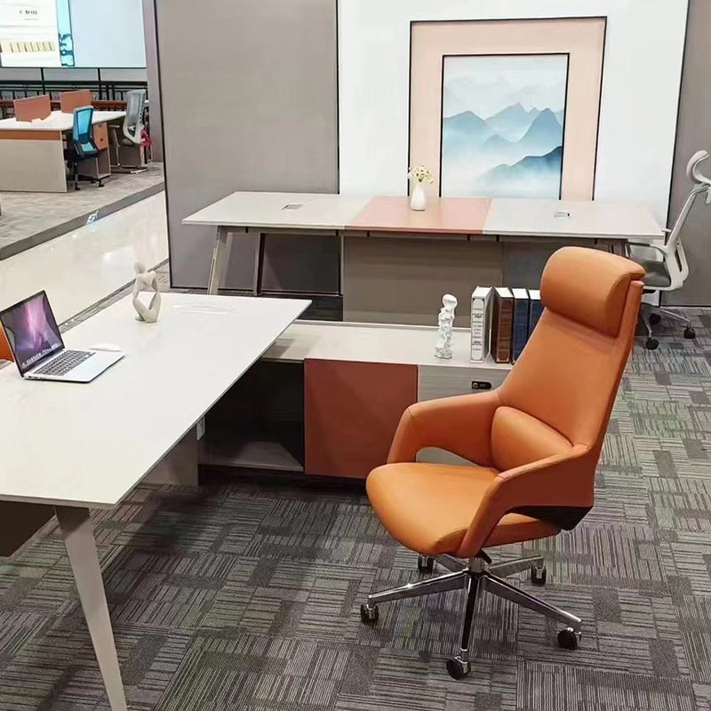 Moderne Einfachheit Silikon Leder Aluminiumlegierung Schwamm Rechteckiger Schreibtischstuhl Armlehne Kopfstütze Liegefunktion für Home Office 