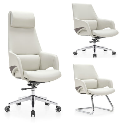 Moderne Einfachheit Silikon Leder Aluminiumlegierung Schwamm Rechteckiger Schreibtischstuhl Armlehne Kopfstütze Liegefunktion für Home Office 