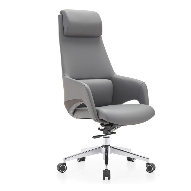 Moderne Einfachheit Silikon Leder Aluminiumlegierung Schwamm Rechteckiger Schreibtischstuhl Armlehne Kopfstütze Liegefunktion für Home Office 