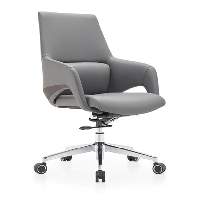 Moderne Einfachheit Silikon Leder Aluminiumlegierung Schwamm Rechteckiger Schreibtischstuhl Armlehne Kopfstütze Liegefunktion für Home Office 