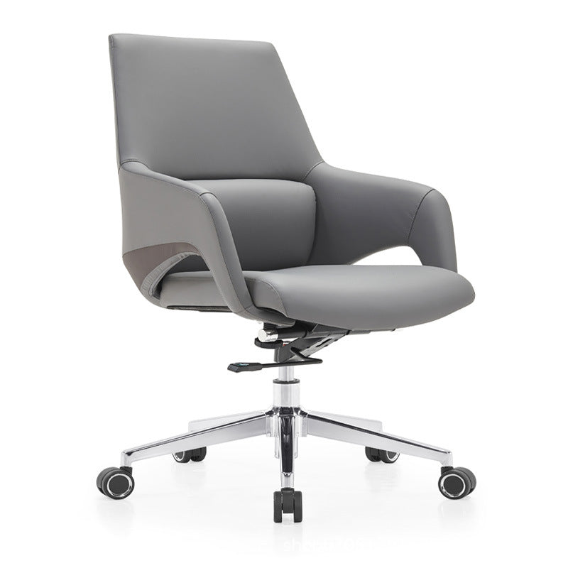 Moderne Einfachheit Silikon Leder Aluminiumlegierung Schwamm Rechteckiger Schreibtischstuhl Armlehne Kopfstütze Liegefunktion für Home Office 