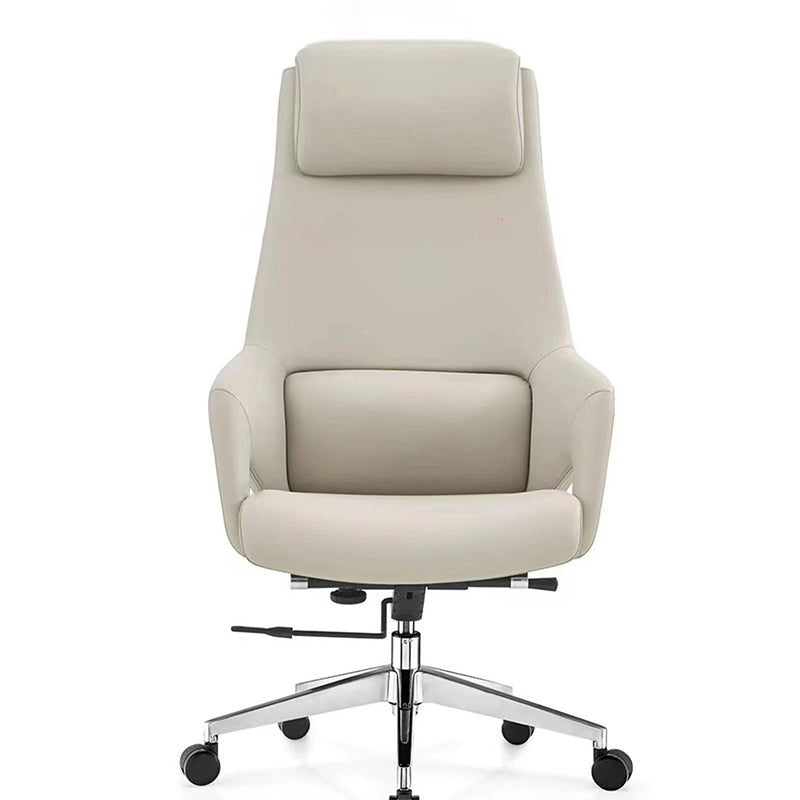 Moderne Einfachheit Silikon Leder Aluminiumlegierung Schwamm Rechteckiger Schreibtischstuhl Armlehne Kopfstütze Liegefunktion für Home Office 