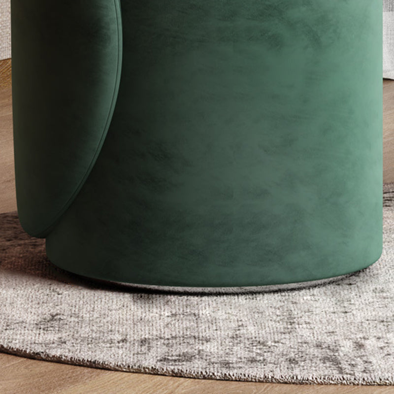 Modern Simplicity Sherpa Fabric Fleece PU Leather Wood Sponge Thumb Round Curved Vanity Stool Backrest Swivel For Bedroom