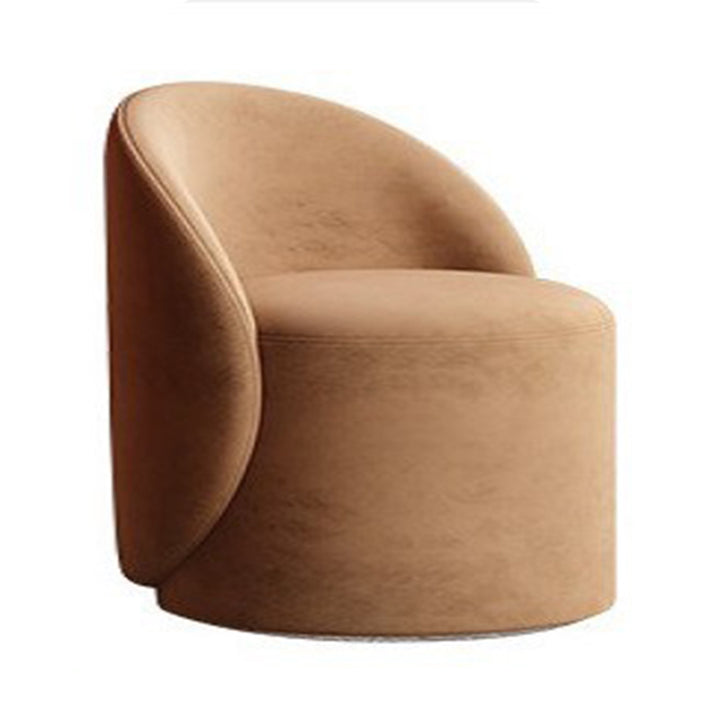 Modern Simplicity Sherpa Fabric Fleece PU Leather Wood Sponge Thumb Round Curved Vanity Stool Backrest Swivel For Bedroom