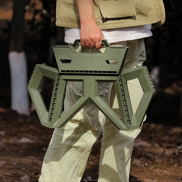 Contemporary Industrial PP Rectangular Triangle Leg Foldable Portable Low Stool Backless For Outdoor