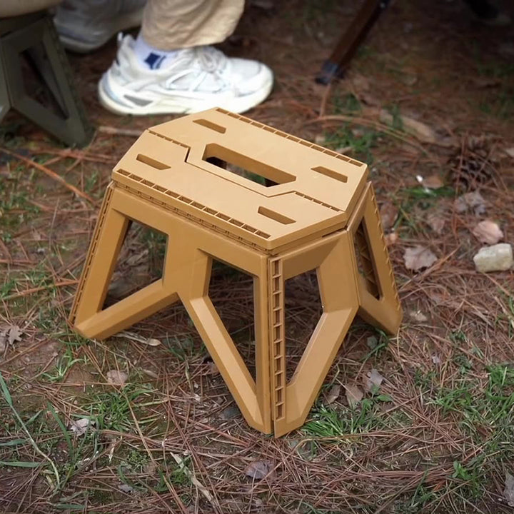 Contemporary Industrial PP Rectangular Triangle Leg Foldable Portable Low Stool Backless For Outdoor