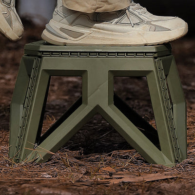Tabouret bas pliable portable rectangulaire avec pieds triangulaires industriels contemporains en PP, sans dossier, pour l'extérieur 