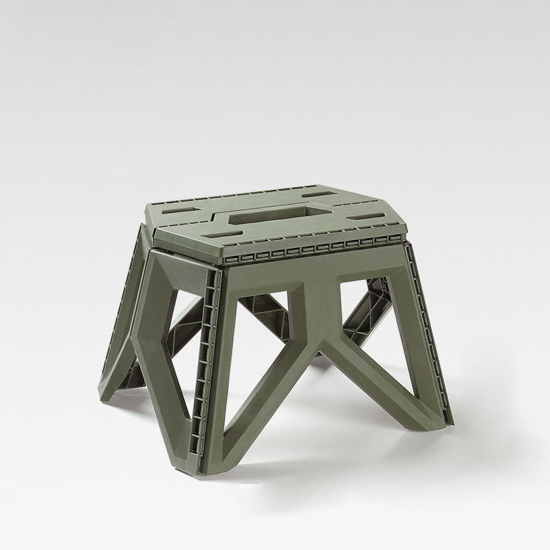 Contemporary Industrial PP Rectangular Triangle Leg Foldable Portable Low Stool Backless For Outdoor