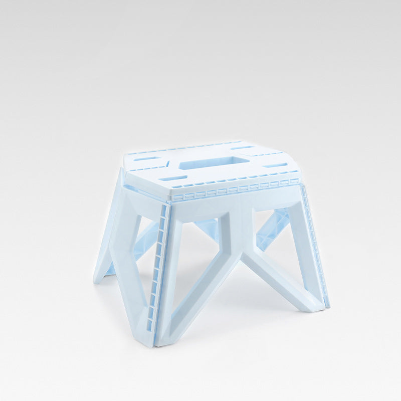 Tabouret bas pliable portable rectangulaire avec pieds triangulaires industriels contemporains en PP, sans dossier, pour l&