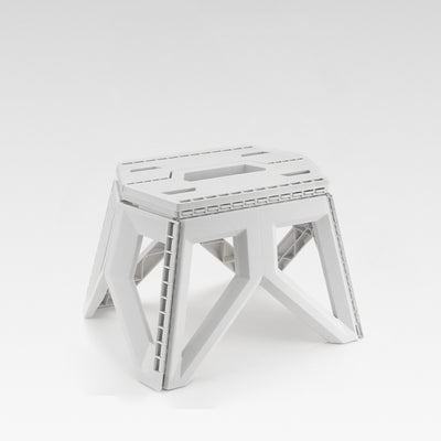 Tabouret bas pliable portable rectangulaire avec pieds triangulaires industriels contemporains en PP, sans dossier, pour l'extérieur 