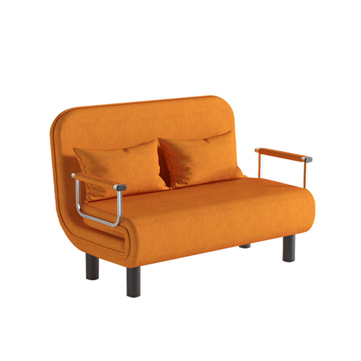 Modern Simplicity Wood Cotton Linen Sponge Foldable Rectangular Sofa Bed For Living Room