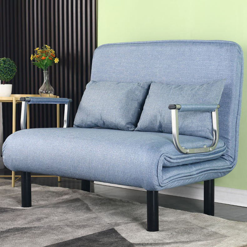 Modern Simplicity Wood Cotton Linen Sponge Foldable Rectangular Sofa Bed For Living Room