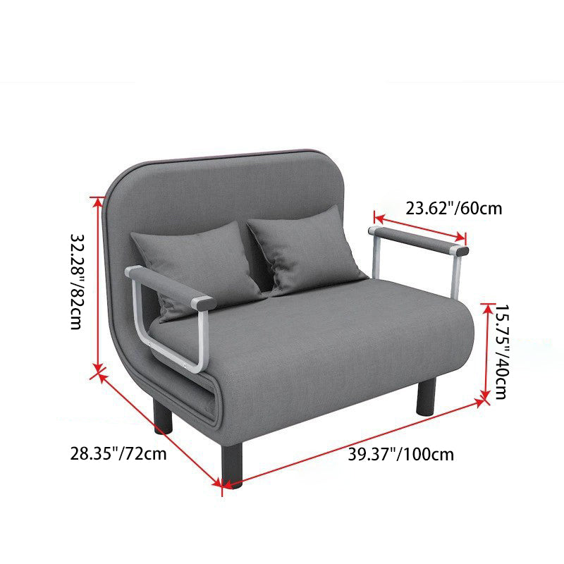 Modern Simplicity Wood Cotton Linen Sponge Foldable Rectangular Sofa Bed For Living Room