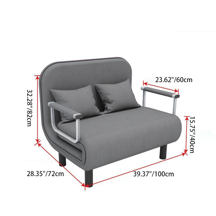 Modern Simplicity Wood Cotton Linen Sponge Foldable Rectangular Sofa Bed For Living Room