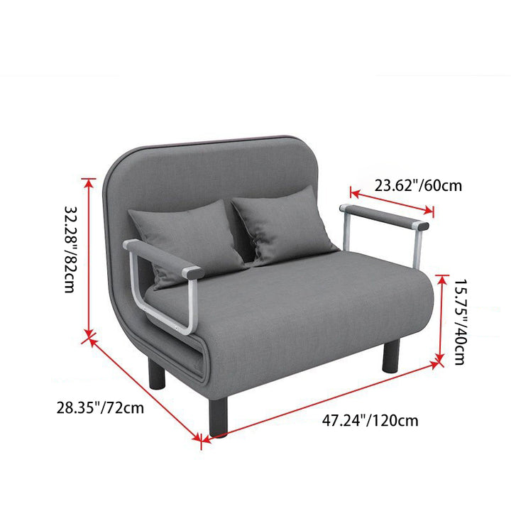 Modern Simplicity Wood Cotton Linen Sponge Foldable Rectangular Sofa Bed For Living Room